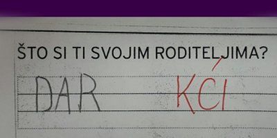 FOTO: RASTOPILA NAM JE SRCE Zagrebačka sedmogodišnjakinja krivim odgovorom na školskom testu raznježila roditelje