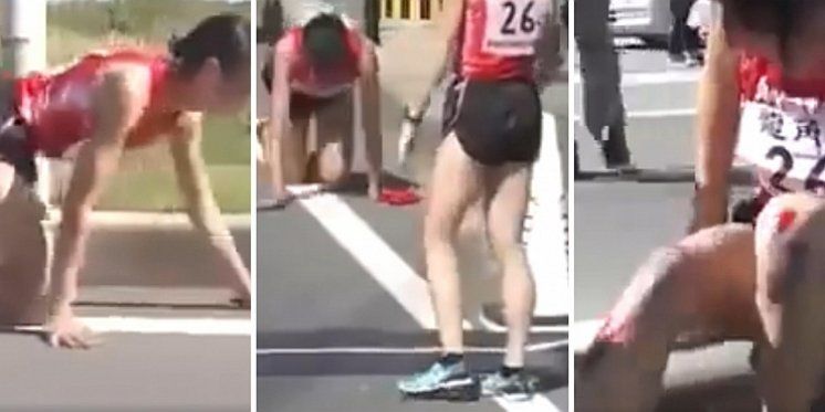 VIDEO: ATLETIČARKA ZADIVILA SVIJET Slomila je nogu usred utrke pa puzala 300 metara po asfaltu, ali je uplakana i krvavih koljena ipak prošla kroz cilj