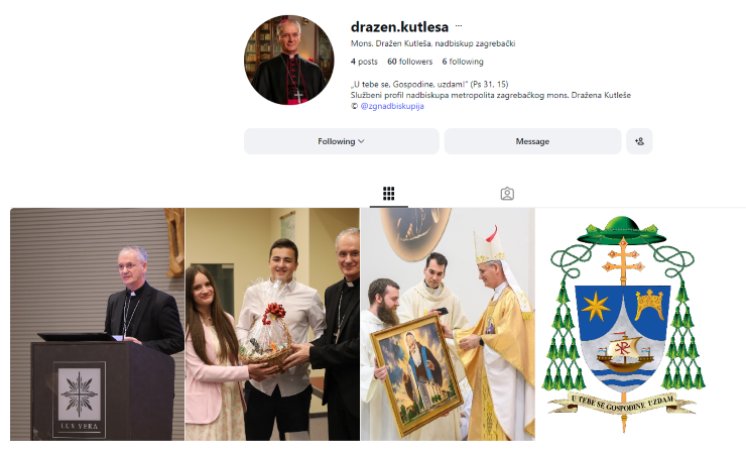 Otvorena službena Facebook stranica i Instagram profil nadbiskupa Dražena Kutleše